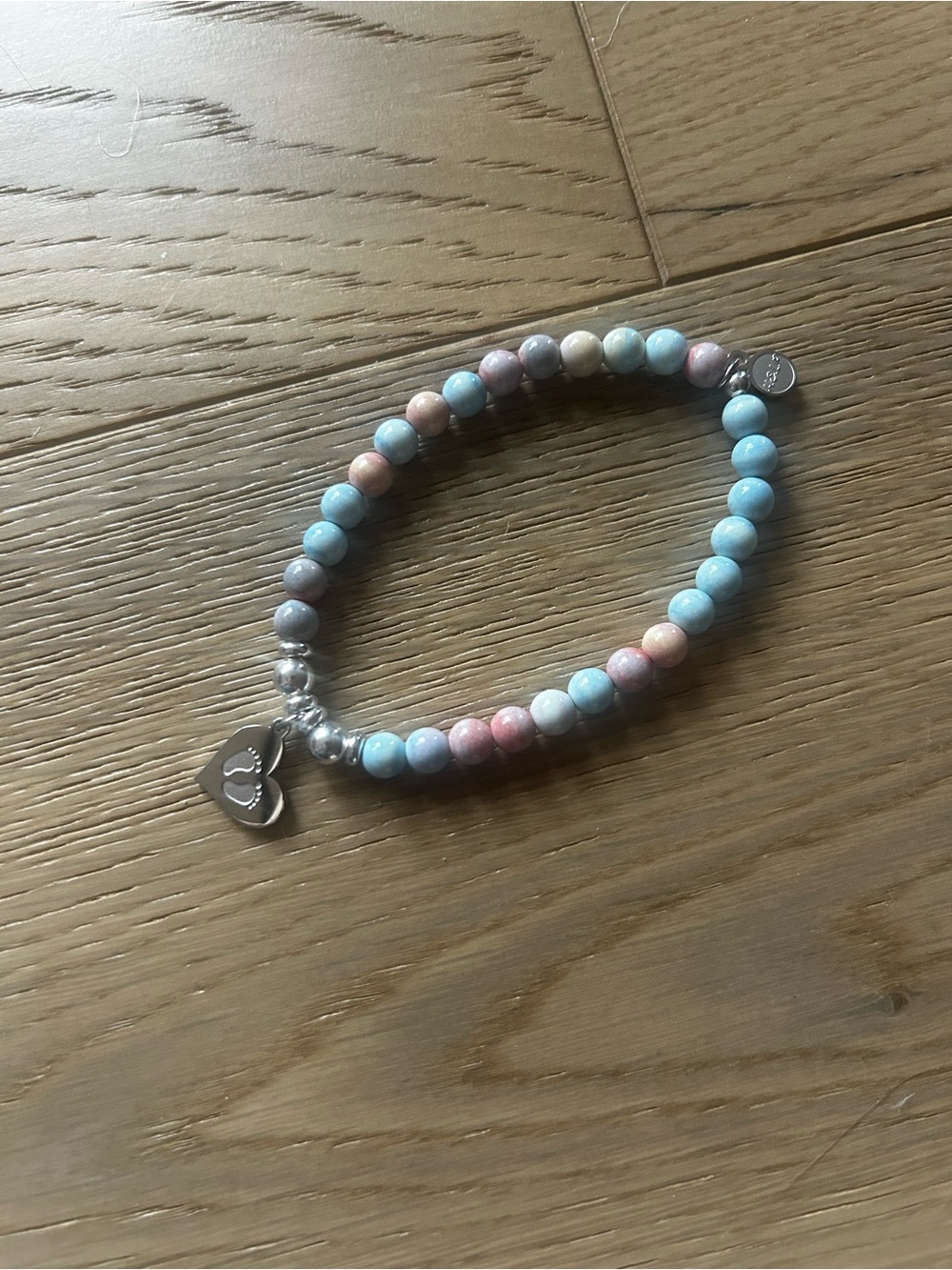Pastel Multi-Bead Heart Charm Bracelet - Women Jewelry